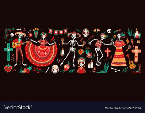 Dressed Skeletons, Traditional Day, Mexico Day Of The Dead, Skeleton Dress, Mexican Culture Art, Anatomy Sculpture, Object Design, Danse Macabre, Mexican Skulls