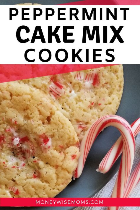 Make peppermint cake mix cookies with just 5 ingredients. These easy Christmas cookies are quick for cookie exchanges or holiday parties. Bake peppermint cookies from cake mix this season! Cake Mix Cookies Recipes Christmas, Pepermint Cake, Peppermint Cake Mix Cookies, White Cake Mix Cookies, Peppermint Mocha Cookies, Easy Christmas Cookies, Peppermint Recipes, Peppermint Cake, Christmas Cookie Party