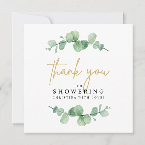 Thank You Images, Watercolor Eucalyptus, Thank You Friend, Baby Shower Thank You Cards, Etsy Ideas, Shop Watercolor, Baby Shower Thank You, Gifts Sign, Friends And Family