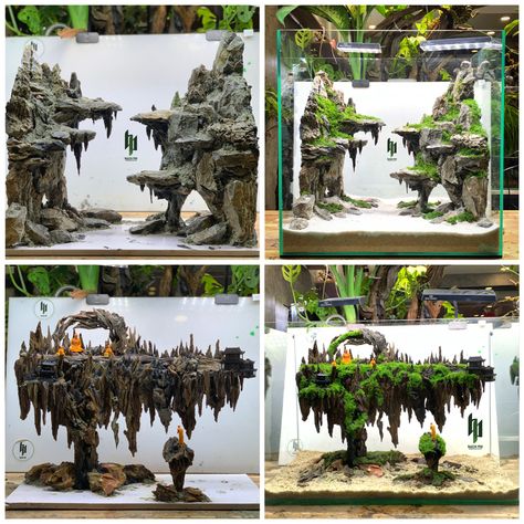 Fish Ecosystem, Monkey Habitat, Avatar Theme, Dnd Diy, Fish Tank Terrarium, Aquascape Design, Indoor Water Garden, Shrimp Tank, Aquarium Landscape