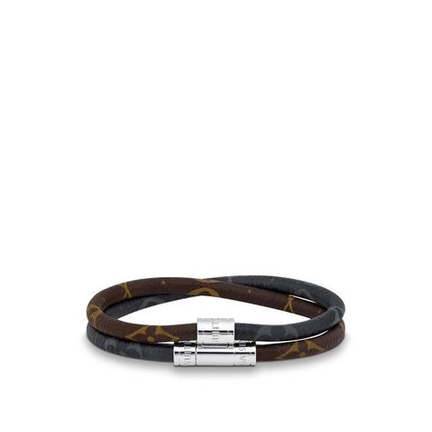 Louis Vuitton® Keep It Double Leather Bracelet With tag Monogram Accessories, Louis Vuitton Bracelet, Double Bracelet, Bracelets Collection, Black Leather Bracelet, Louis Vuitton Official, Mens Black Leather, Buckle Shoes, Leather Bracelets