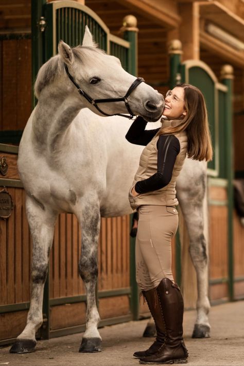 Horse And Rider Reference, Stable Photoshoot, Equestrian Photoshoot, Horse Photoshoot Ideas, Dapple Grey Horses, Equestrian Stables, Horse Markings, Show Jumping Horses, Horse And Human