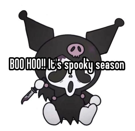 #whisper #sanrio #kuromi #halloween #spookyseason #pinterest #pinteresting Kuromi Whisper, Kuromi Halloween, Spooky Memes, Hello Kitty My Melody, Sanrio Kuromi, Funny Cartoon Quotes, Reaction Pics, Cartoon Quotes, Scary Movies