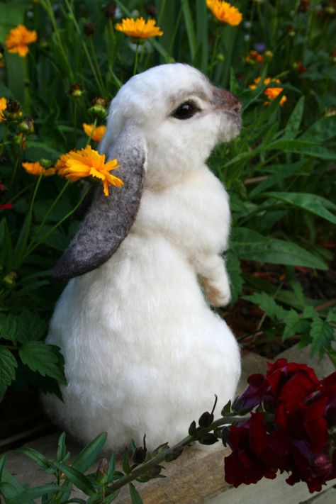 Felted Alpaca, Unique Rabbit, Rabbit Vector, Felted Art, Rabbit Rabbit, Teddy Bear Doll, Felted Animals, Red Squirrel, Alpaca Fiber