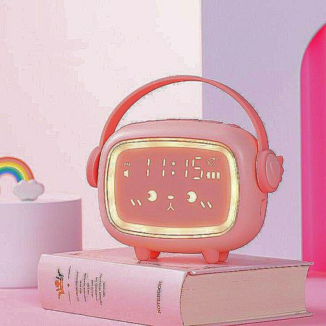 ( Cred to the owner ) ( edited by ne using picsart ) #pink #alarm #alarmclock #clock #cute #aesthetic #sharpen Alarm Aesthetic, Jam Alarm, Aesthetic Pink, Cute Aesthetic, Alarm Clock, Jam, Lunch Box, Clock, Pink