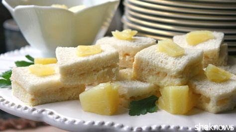 If you are looking for elegant, affordable sandwiches for your next luncheon or party, check out these fancy finger sandwich recipes. Pineapple Cream Cheese Sandwich, Cream Cheese Sandwich, Pineapple Cream Cheese, Pineapple Tea, High Tea Food, Cream Cheese Sandwiches, Cheese Sandwich Recipe, Tea Party Sandwiches, Tea Sandwiches Recipes