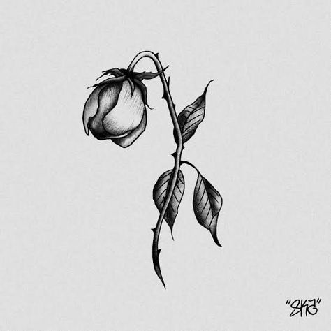 Wilted Rose Tattoo, Dead Rose Tattoo, Rose Drawing Simple, Dead Rose, Dead Roses, Flor Tattoo, Wilted Rose, Line Tattoo Ideas, Arm Band Tattoo