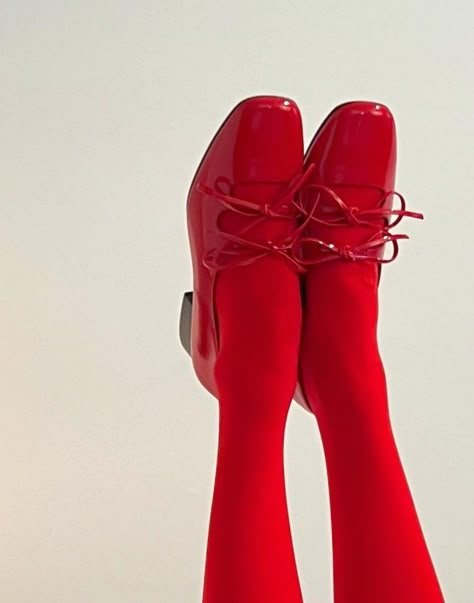 Isabel flats by Nicole Saldaña Red Shoes Aesthetic, Nicole Saldana, Red Tights, Red Aesthetic, Pretty Shoes, Dream Shoes, Red Shoes, Sock Shoes, Cute Shoes