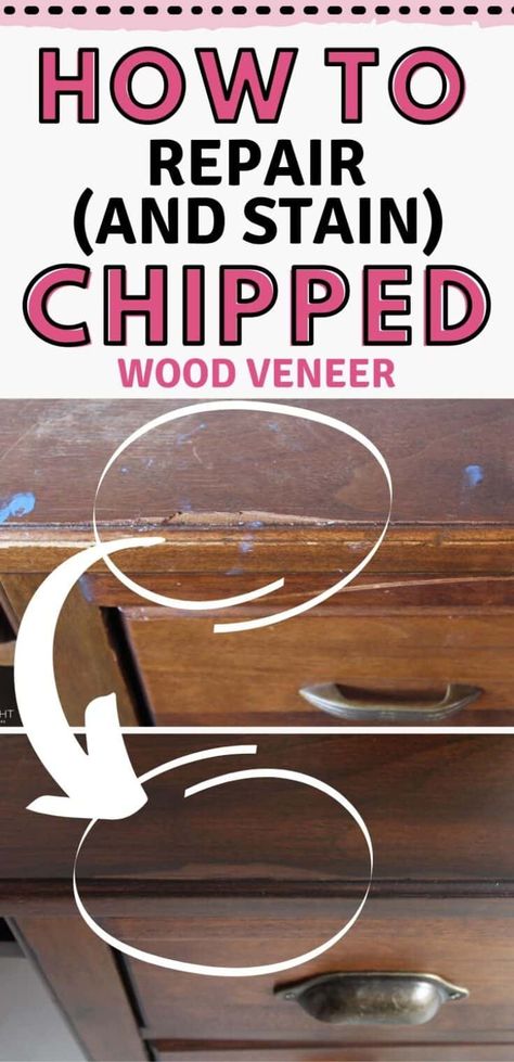 Veneer Dresser Makeover Diy, Golf Organizer, Veneer Furniture, Easy Furniture Makeover, Wood Restoration, Dresser Makeovers, Wood Repair, Diy Furniture Redo, Dressers Makeover