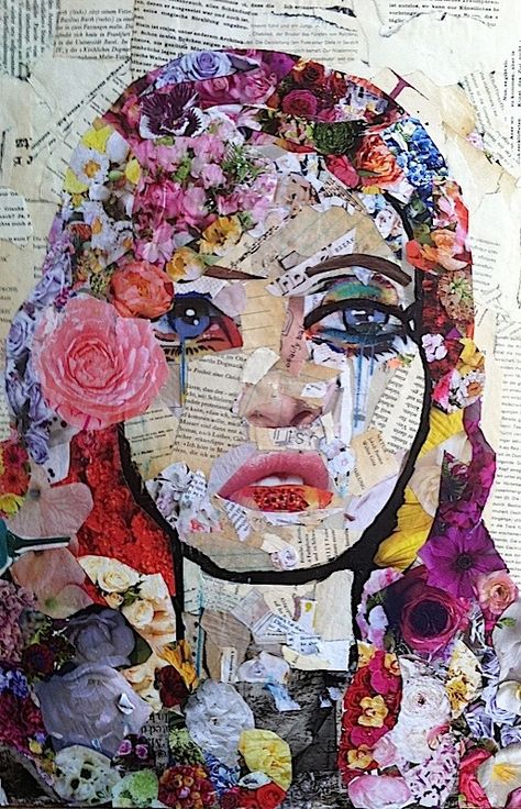 Collage Garage by Katy Hirschfeld ~ It's Droolworthy! Kollage Konst, Poster Grafico, Face Collage, Collage Portrait, Newspaper Art, Collage Drawing, Collage Art Projects, Paper Collage Art, Magazine Collage