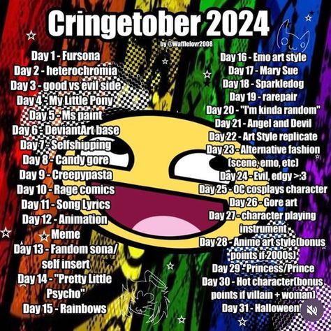 YAYYYYYY #cringetober2024 Christmas Drawing Prompts, Art Tober, Character Bases, Candy Gore, Cursed Things, Oc Challenge, Drawing Prompts, Emo Art, Mary Sue