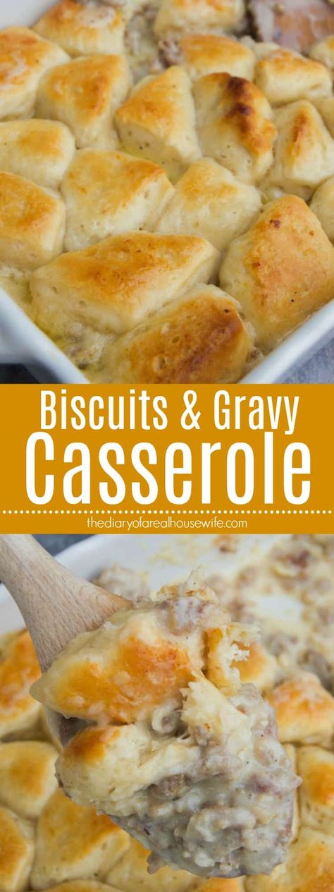 Cottage Breakfast, Brunch Recipies, Sweet Breakfast Casserole, Vacation Breakfast, Gravy Casserole, Low Carb Breakfast Casserole, Recipes Brunch, Breakfast Casserole With Biscuits, Biscuits And Gravy Casserole