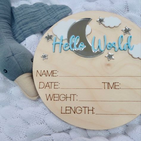 Acrylic Nursery, Baby Cut, Baby Announcement Sign, Baby Welcome, Wood Nursery, Birth Announcement Sign, Baby Keepsakes, Announcement Sign, New Baby Announcements