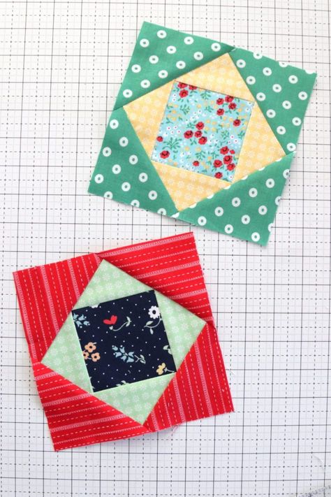 Quilt Block Patterns Free Squares, Economy Block Quilt Pattern Free, 6 Inch Block Quilt Patterns, Small Quilt Blocks Free Pattern, Small Quilt Blocks, Economy Block Quilt Pattern, 10” Quilt Blocks, Easy Quilt Blocks For Beginners, Economy Quilt Block