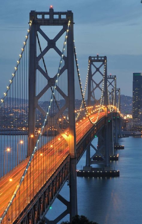 Bay Bridge, San Francisco, CA Amazing Bridges, Bay Bridge San Francisco, Beautiful Bridges, City Scapes, House Deco, Destination Voyage, Beautiful Places In The World, San Francisco Bay Area, Bay Bridge