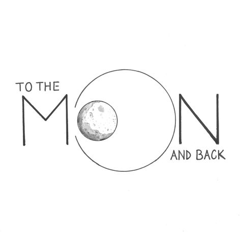 Love To The Moon And Back, To The Moon And Back Drawing, Moon And Back, To The Moon And Back Wallpaper, Moon Doodle Art, Moon Logo Ideas, Moon Typography, Moon And Love, Moon Doodles