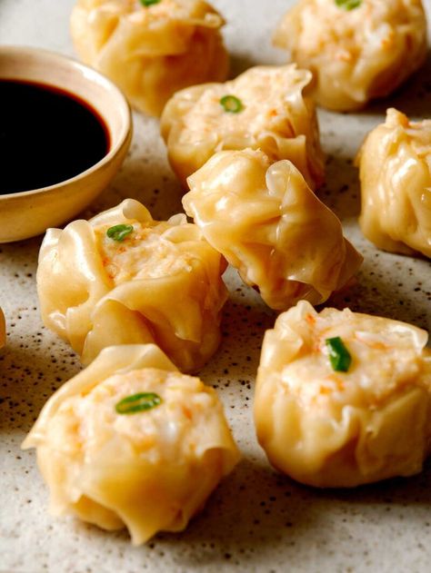 Shrimp Shumai Recipe, Dipping Sauce For Shrimp, Shumai Recipe, Shrimp Shumai, Sauce For Shrimp, Dim Sum Recipes, Flavorful Shrimp, Spoon Fork Bacon, Steamed Shrimp