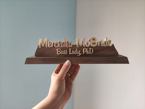 Wood name plate