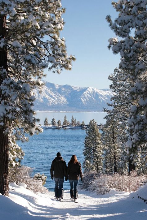 Escape to Lake Tahoe with your partner for a weekend of outdoor fun. Whether skiing in winter or boating in summer, Lake Tahoe offers year-round adventure for couples. 🏔🚤❄ #LakeTahoeRomance #CouplesAdventure #WeekendGetaway South Lake Tahoe Fall, Lake Tahoe Aesthetic, South Lake Tahoe Winter, Lake Tahoe Snow, Lake Tahoe Trip, Lake Tahoe Winter, Tahoe Winter, Tahoe Trip, Skiing Aesthetic