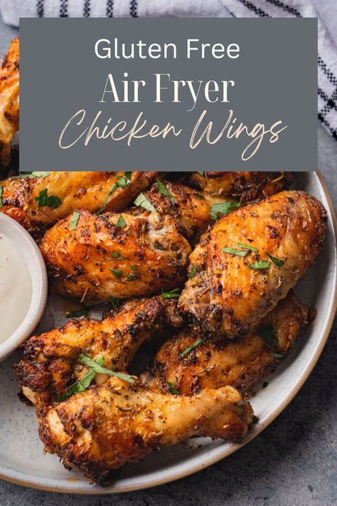 Chicken Wings No Flour Gluten Free Air Fryer Chicken, Gluten Free Wings, Gluten Free Chicken Wings, Air Fryer Recipes Chicken Wings, Braised Chicken Recipes, Air Fry Chicken Wings, Boiled Chicken Recipes, Can Chicken Recipes, Air Fryer Chicken Wings