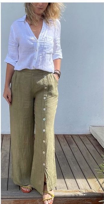 Pola Rok, Linen Style Fashion, Casual Indian Fashion, Pants Women Fashion, Designer Dresses Casual, Stylish Dress Book, Easy Trendy Outfits, Diy Blouse, Blouse Diy