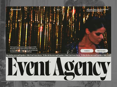 Ui design of hero for Event Agency by Darina Yefymova on Dribbble Event Agency, Stay With Me, 80s Style, If I Stay, Creative People, Design Agency, Editorial Design, For Today, Ui Design