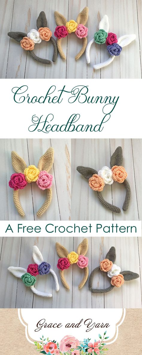 Free Crochet Bunny Headband Pattern -- Easy to follow photo tutorial. Great gift idea for playtime any time of year! Easter Crochet Ideas, Crochet Headband Tutorial, Crochet Headband Free, Bunny Headband, Bandeau Au Crochet, Crochet Headbands, Follow Photo, Crochet Easter, Confection Au Crochet