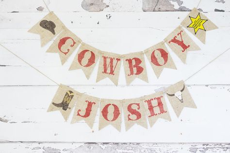 COWBOY DECOR, CUSTOM COWBOY BANNER, COWBOY NURSERY DECORATION, WESTERN PARTY DECOR, BURLAP BANNER, COWBOY BABY SHOWER DECOR, B810 #babyshowerideas4u #birthdayparty #babyshowerdecorations #bridalshower #bridalshowerideas #babyshowergames #bridalshowergame #bridalshowerfavors #bridalshowercakes #babyshowerfavors #babyshowercakes Rodeo Theme Party, Cowboy Party Decorations, Cowboy First Birthday, Western Party Decorations, Rodeo Birthday Parties, Rodeo Party, Cowboy Baby Shower, Cowboy Birthday Party, My First Rodeo