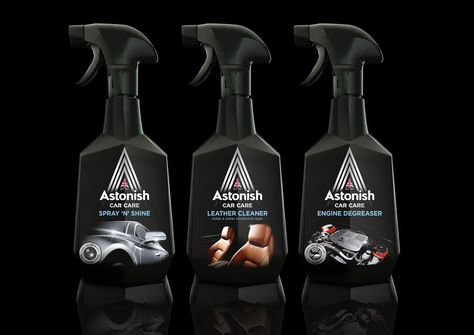 Astonish Car Care on Packaging of the World - Creative Package Design Gallery Dashboard Cleaner, Car Cleaning Products, Car Products, Vinyl Trim, Car Cleaner, Black Packaging, Oil Refinery, Car Badges, Creative Package Design