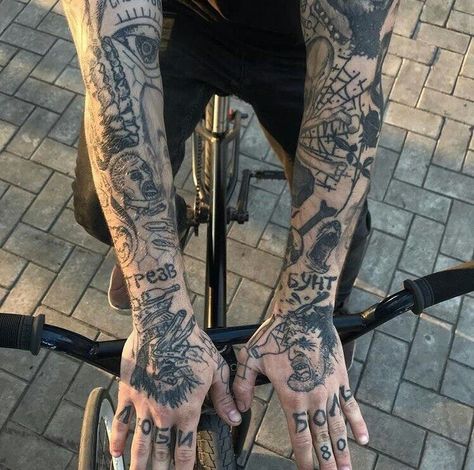 Messy Patchwork Tattoo, Grunge Tattoo, Sick Tattoo, Wicked Tattoos, Tattoo Inspiration Men, Full Sleeve Tattoo, Dark Tattoo, Black Ink Tattoos, Dope Tattoos