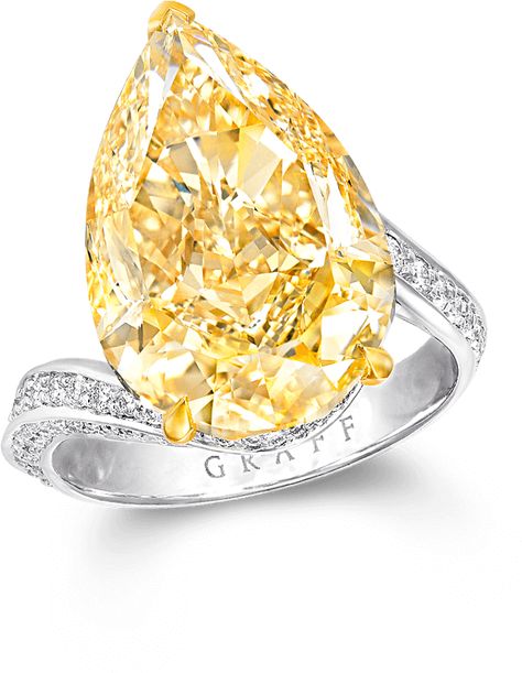 Yellow Pear Diamond Ring, Graff Yellow Diamond Ring, Graff Engagement Ring, Ring Png, Pear Shape Diamond Ring, Pear Shape Ring, Pear Diamond Ring, Pear Cut Diamond Ring, Graff Diamonds