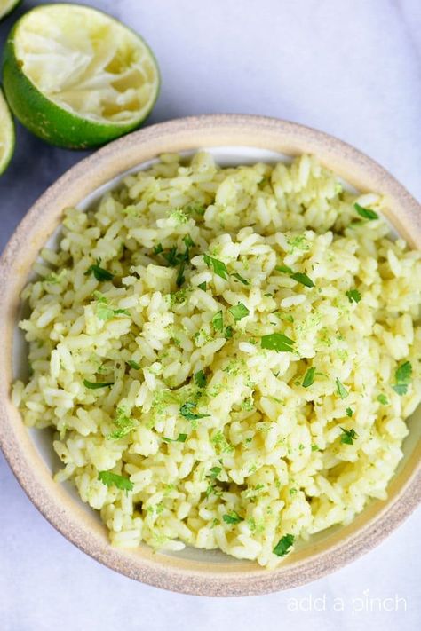 Cilantro Lime Rice Recipe - This Cilantro Lime Rice recipe makes a delicious, flavorful side dish recipe! Pairs perfectly with fish tacos, enchiladas, burritos, or so many other Mexican dishes! // addapinch.com #cilantrolimerice #addapinch #ricerecipes #sidedishrecipe Sides For Fish Tacos, Flank Steak With Chimichurri Sauce, Enchiladas Burritos, Flank Steak With Chimichurri, Mexican Sides, Shrimp Side Dish, Steak With Chimichurri, Cilantro Lime Rice Recipe, Steak With Chimichurri Sauce