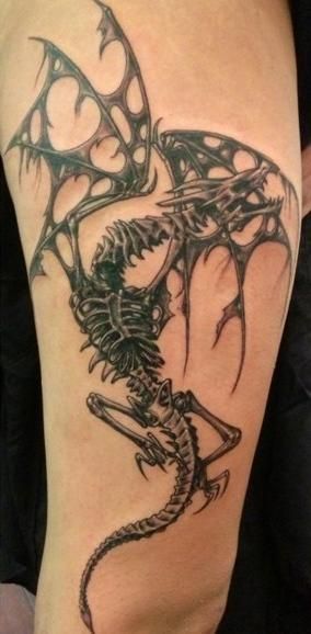 Sweet tattoo Skyrim Tattoo, Dragon Skeleton, Chinese Dragon Tattoos, Rune Tattoo, Unalome Tattoo, Golden Spiral, Skeleton Tattoos, Arrow Tattoo, Dragon Tattoo Designs