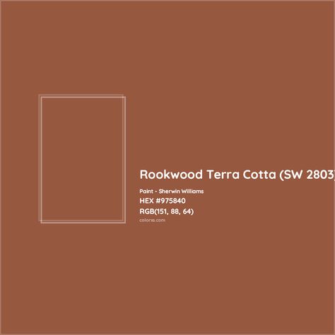 Sherwin Williams Rookwood Terra Cotta (SW 2803) Paint color codes, similar paints and colors Rookwood Sherwin Williams, Sherwin Williams Terra Cotta, Sherwin Williams Terra Cotta Colors, Rookwood Terra Cotta, Terracotta Paint Color, Terra Cotta Paint Color, Terracotta Paint, Analogous Color Scheme, Franklin Homes