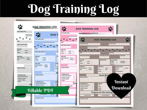 Excited to share this item from my #etsy shop: Dog Training Log, Dog Training Planner, Dog Handler Form, Training Tracker, Printable Dog Training Worksheet,PDF Fillable Training Form Training Tracker, Training Planner, Weather Tracking, Dog Training Aggression, Printable Dog, Evaluation Form, Weight Tracker, Dog Enrichment, Tracker Printable