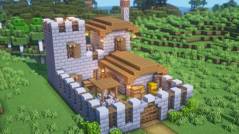 Small Castle Minecraft, Minecraft Small Castle, Minecraft Kale, Fictional Architecture, Small Castle, Construction Minecraft, Case Minecraft, Minecraft Decoration, Minecraft Structures