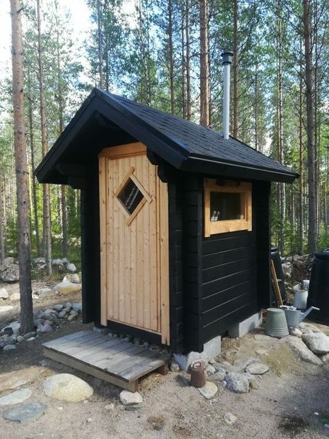 Out House Ideas, Outdoor Restrooms, Building An Outhouse, Outhouse Plans, Garden Toilet, Outhouse Bathroom, Building A Sauna, Rustic Shed, Out Houses