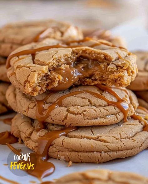 Grandma's recipes Ideas | Crumbl Cookie Butter Lava Cookies | Facebook Cookies Made With Cookie Butter, Cookie Butter Stuffed Cookies, Lava Cake Cookies, Creamy Coconut Shrimp, Lava Cookies, Snacking Cake, Cup Cookie, Cookies Stuffed, Cooking Fever