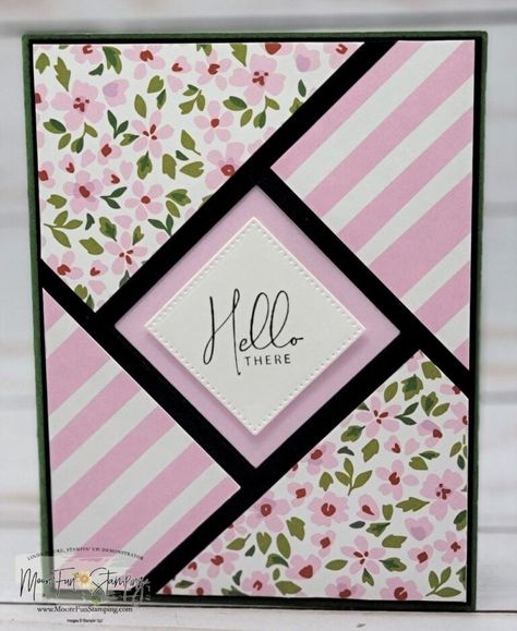 Fracture / Shutter Card - MooreFunStamping.com - Linda Moore, Stampin' Up! Demonstrator Craft Aesthetic, Stamping Techniques Card Tutorials, Strip Cards, Patchwork Cards, Shutter Card, Stampin Up Birthday Cards, Fancy Fold Card Tutorials, Hand Crafted Cards, Hand Made Greeting Cards