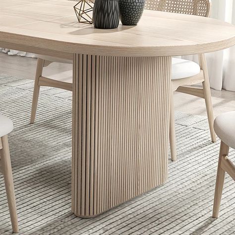 Japandi Oval Dining Table, Homary Dining Table, Oval Dinning Room Table Wood, Dining Table Japandi, Fluted Dining Table, Oval Dinning Table, Whitewash Dining Table, Modern Oval Dining Table, Dining Table Oval