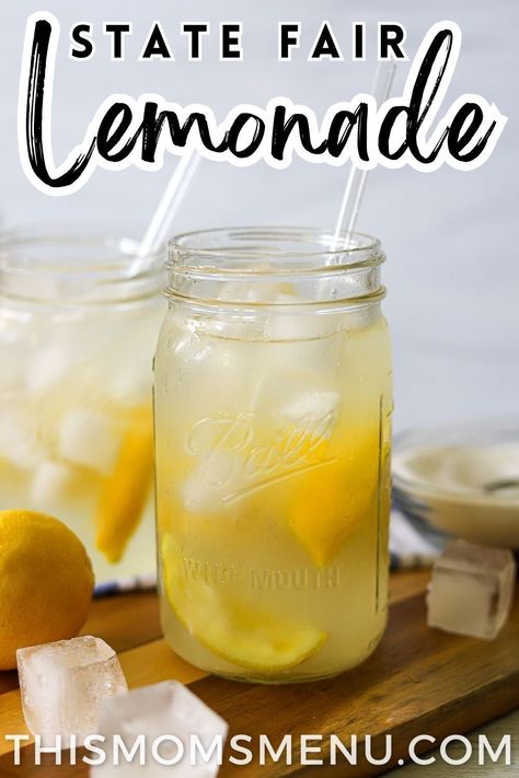 Beat the summer heat with a nostalgic thirst-quenching drink - state fair lemonade! Can't make it to the fair? No worries! This lemonade shake-up recipe is easy to follow, with just a few simple ingredients needed to recreate this iconic drink at home. Lemon Shakeup Recipe, Lemonade Shake Up, Lemon Shake Up Recipe Fair, State Fair Lemonade, Lemonade Recipe For Lemonade Stand, State Fair Lemonade Recipe, Lemonade Shake Up Recipe, Lemon Shake Up Recipe, Shaken Lemonade