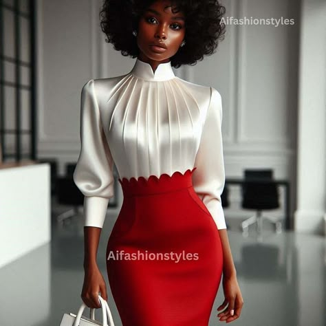 Elevate your work style game with these #bossladyvibes designs! Which look is perfect for your next big presentation? Our Services: Specializing in AI-driven 3D fashion design to inspire your wardrobe. Interested in something custom? DM or WhatsApp us today! Reminder: For commercial use of our designs, please seek approval and credit (@aifashionstyles). Tagging isn’t needed for custom orders. Graphics created through Ai tools. . . . #aifashionstyles #ProfessionalStyle #ChicWorkwear #naijaf... Professional Dress For Women, Quarter Sleeve Blouse, Three Quarter Sleeve Blouses, Slay Outfits, Color Blocking Outfits, Woman Suit, Professional Dress, Stylish Work Attire, Woman Suit Fashion