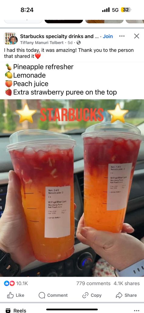 Pineapple Refresher, Kawa Starbucks, Starbucks Copycat Recipes Drinks, Starbucks Specialty Drinks, Starbucks Drink Menu, Starbucks Secret Menu Recipes, Cold Starbucks Drinks, Starbucks Drinks Diy, Secret Starbucks Recipes