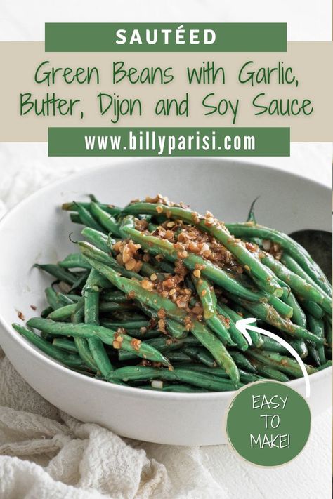 Soy Sauce Green Beans, Ham And Green Beans, Green Beans With Garlic, Green Bean Recipe, Green Beans Recipe, Healthy Entrees, Bean Recipe, Sauteed Green Beans, Garlic Green Beans