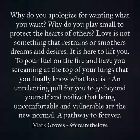 We so often forego our dreams and needs in the compromise of of what we think will allow a relationship to work. We fail to see that the very thing that relationships are for is to support us and be a space for us to share our fears and dreams. The worst part is our fear of our partner not accepting or supporting us has us never even give them the chance. Our assumptions decide for them. Be open about what you need. Ask for the things that matter to you. Asking For Space In A Relationship, Space In A Relationship, Just So You Know, Positive Psychology, Dream Quotes, Sassy Quotes, 26 Letters, Self Respect, Dating Quotes