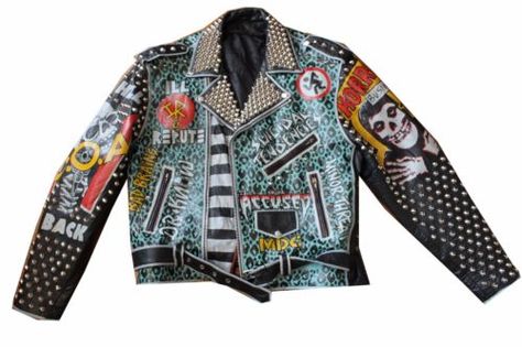 Leather-Studded-Punk-Jacket-Men-039-s-Medium-Large-44-Misfits-DOA-RKL-Dr-Know Punk Jacket, Minor Threat, Dope Fits, Peacoats, Jackets Winter, Rich Kids, Leather Style, Winter Coats, Leather Jackets