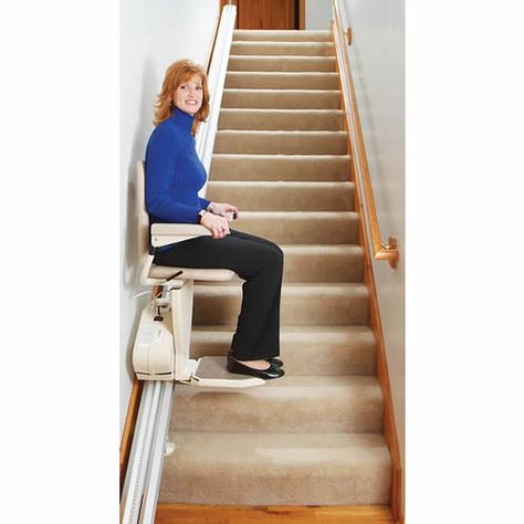 Our custom #stairlifts offer a dependable and comfortable ride. We include a reinforced #footrest for added #stability as well as heavy-duty #armrests to provide more secure #transfers. With our 500 lb capacity, our #stairlift allow for easy transferring of heavy boxes or items that may need to be moved. Every Selig Construction product is made with your #safety and #comfortability in mind, which is also true for our custom stair lifts.   www.seligconstruction.com/stair-lifts.php Commercial Stairs, Basement Stairs Ideas, Stair Elevator, Straight Stairs, Stair Lifts, Narrow Staircase, Stair Climber, Stair Lift, Steel Stairs