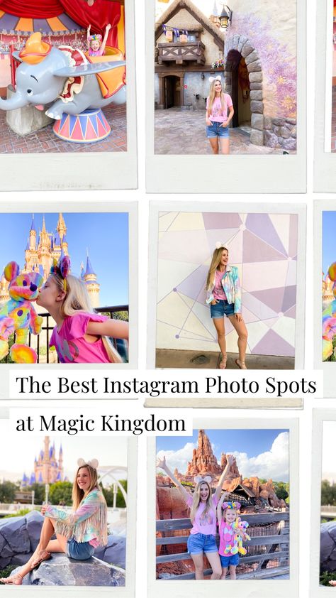 Magic Kingdom Photos, Disney Photo Ops, Magic Kingdom Photo Spots, Disney World Poses Photo Ideas, Disney World Family Pictures, Disney World Photo Spots, Walt Disney World Photo Ideas, Magic Kingdom Family Outfits, Disney World Instagram Pictures