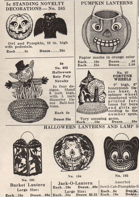 vintage ad Vintage Halloween Advertisements, Vintage Halloween Lantern, Halloween Ads, Antique Decorations, Halloween Invitaciones, Antique Halloween, Vintage Catalog, Vintage Halloween Images, Halloween Collectables