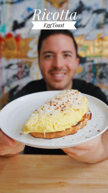 Nico Norena on Instagram: "RICOTTA EGG SCRAMBLE 😍 On a sourdough toast #succulentbite Recipe inspo: @devourpower Ingredients • 3 eggs • Olive oil • 2 tbsp ricotta cheese • Shaved parmesan • Salt & Pepper Preparation • Heat your pan and oil on medium heat • Scramble your eggs and add them to the pan, immediately add ricotta cheese and begin mixing together with a spatula • Take them on and off the heat until creamy, then carefully roll them with your pan ⁣⁣• Serve on toasted sourdough, add parmesan, salt and pepper, and enjoy! #food #eggs #eggtoast #brazilianlemonade #toast #succulentbite #ricotta" Ricotta Egg Toast, Ricotta Eggs, Brazilian Lemonade, Egg Scramble, Sourdough Toast, Shaved Parmesan, Egg Toast, Delicious Donuts, 3 Eggs